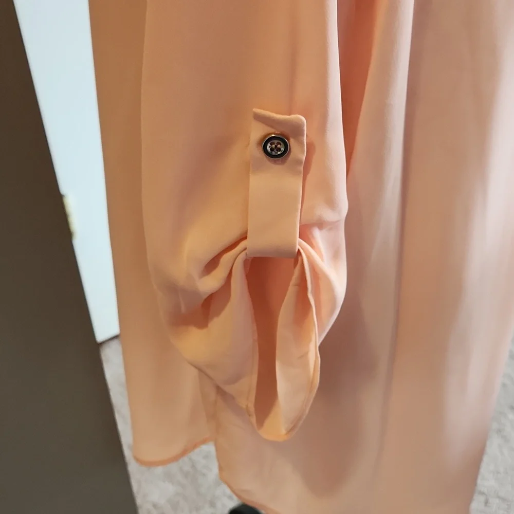 Decree Sheer Peach Blouse, XL - Picture 6 of 10